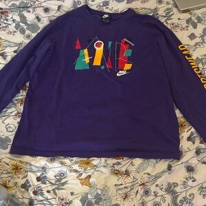 Nike Purple Long Sleeve with Colorful Graphic